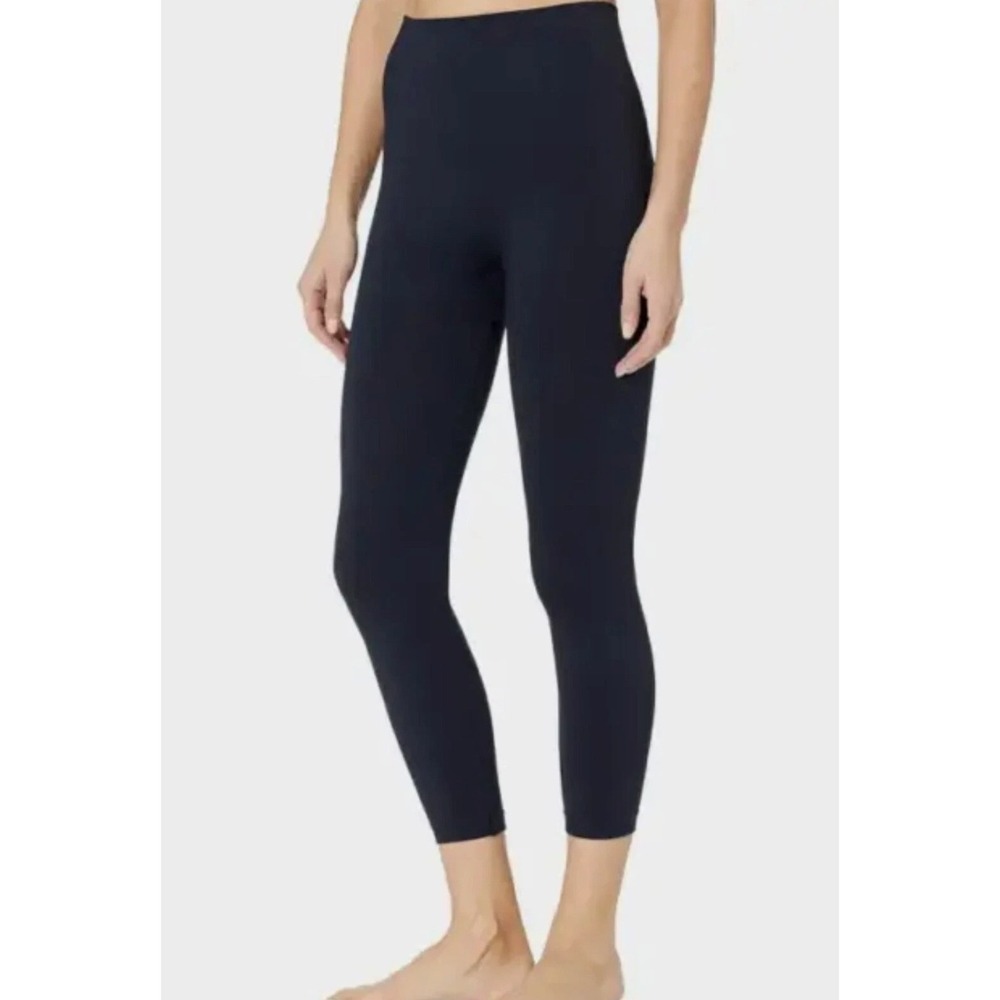 High Waist Seamless Ribbed Cropped Leggings Yoga Gym Workout Pants